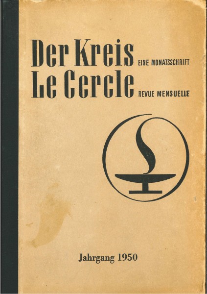 Forside av Der Kreis, årgang 1950. Logoen viser en gresk lampe hvor flammen omslutter lampen som en sirkel. 